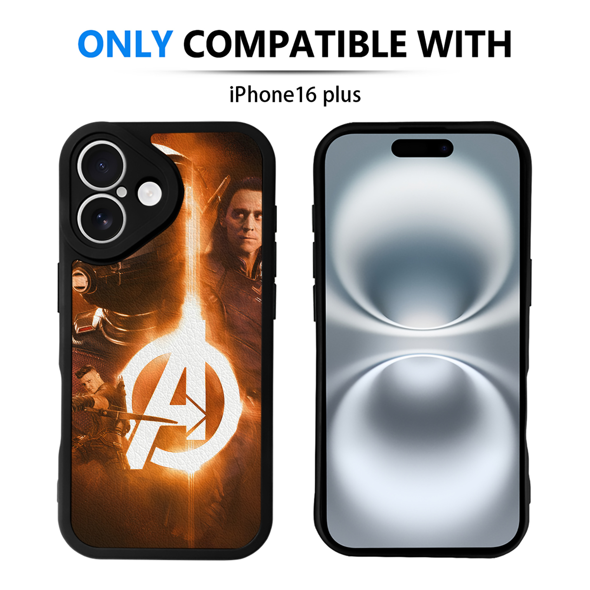 （画像用） アベンジャーズ The Avengers 【iPhone 16シリーズ対応】シリコンスマホケース（レザー調） 材質：シリコン